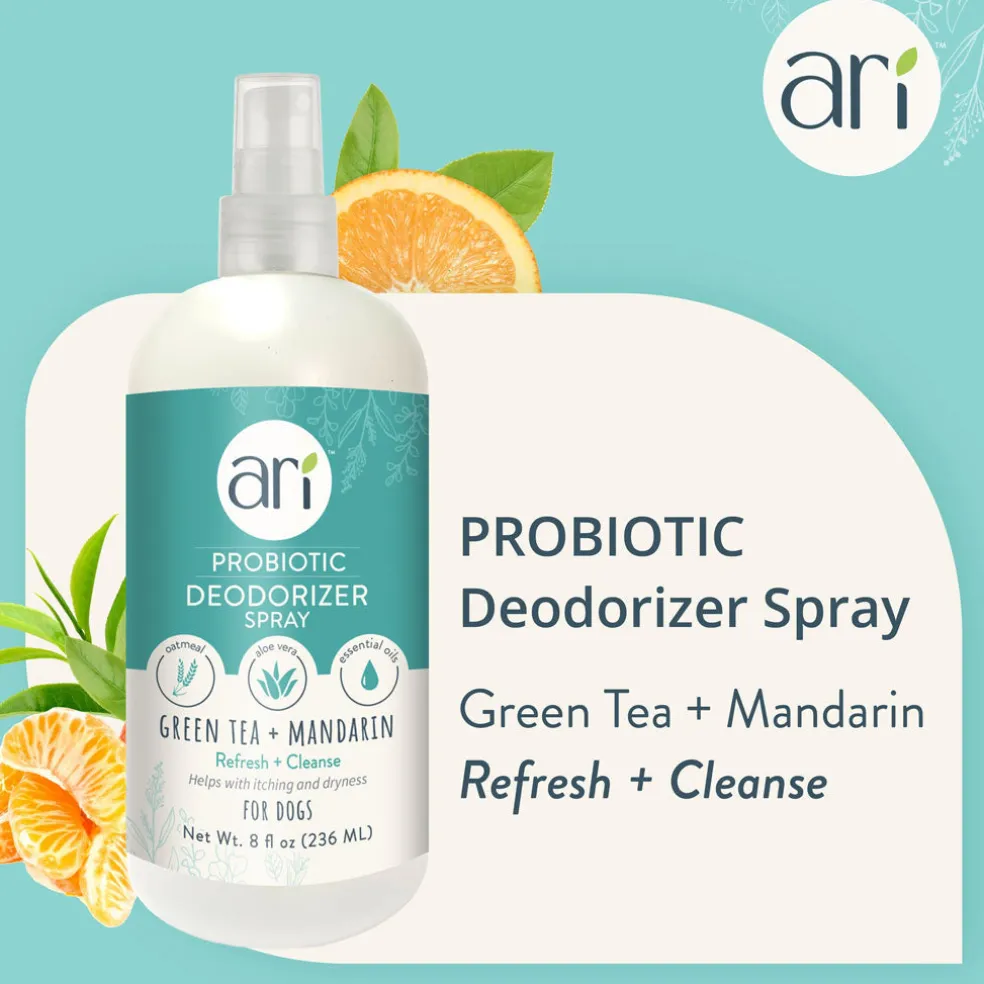 Health Extension Ari Probiotic Deodorizer Spray Green Tea & Mandarin For Dogs, 8-oz