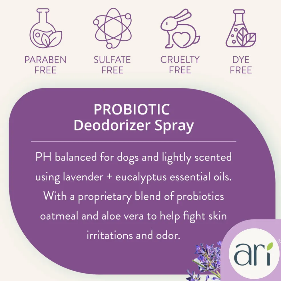 Health Extension Ari Probiotic Deodorizer Spray Lavender & Eucalyptus For Dogs, 8-oz