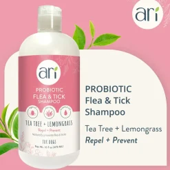 Health Extension Ari Probiotic Flea & Tick Shampoo Tea Tree & Lemongrass For Dogs, 16-oz