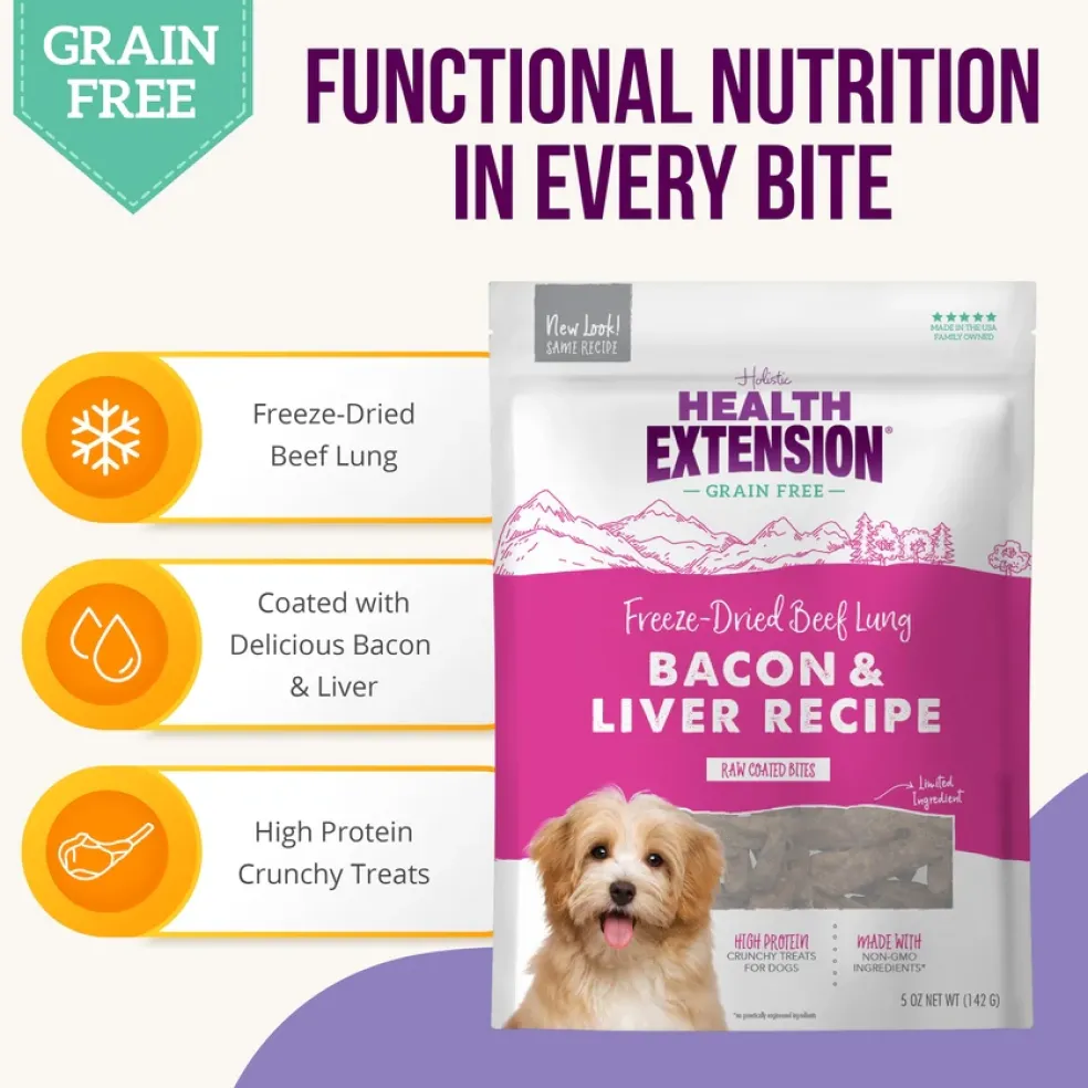 Health Extension Bacon & Liver Bully Puffs Dog Treats (5 oz)