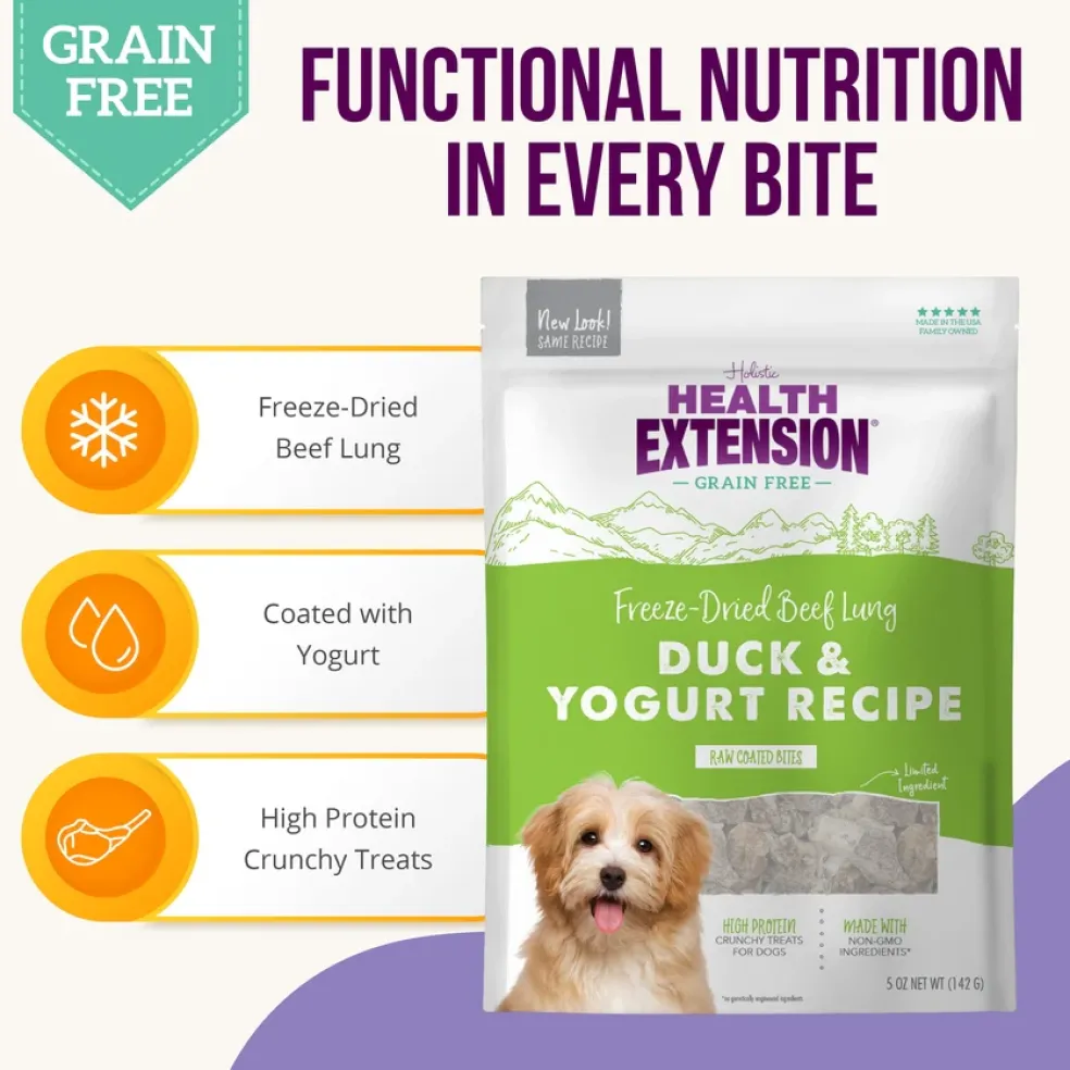 Health Extension Bully Puffs Duck & Yogurt Dog Treats (5 oz)