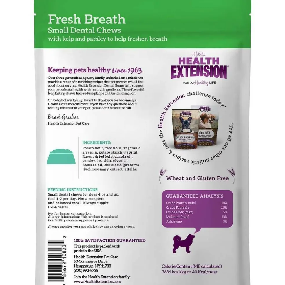 Health Extension Fresh Breath Dental Chews For Dogs (14 small bones)