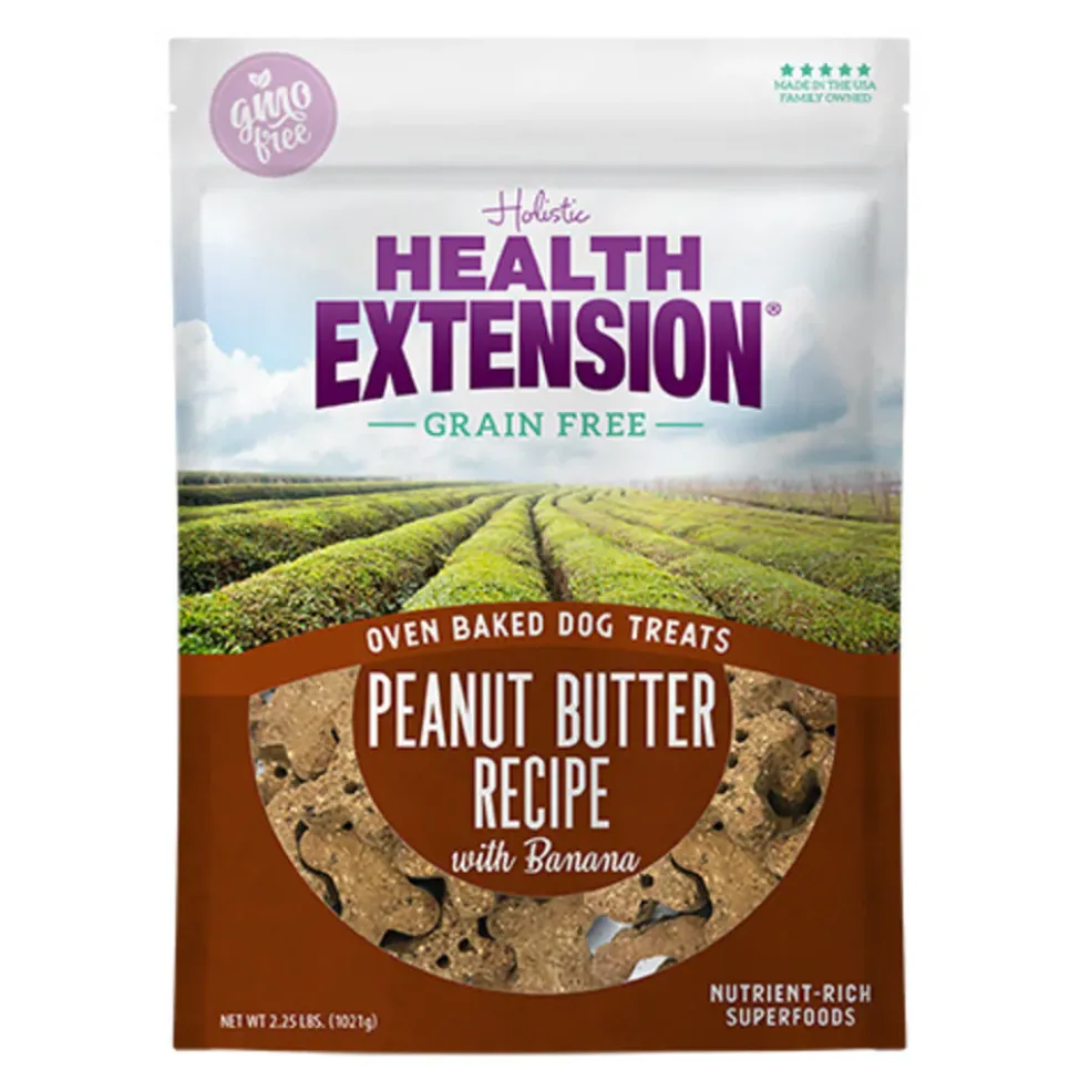 Health Extension Oven Baked Dog Treats Peanut Butter Recipe with Banana