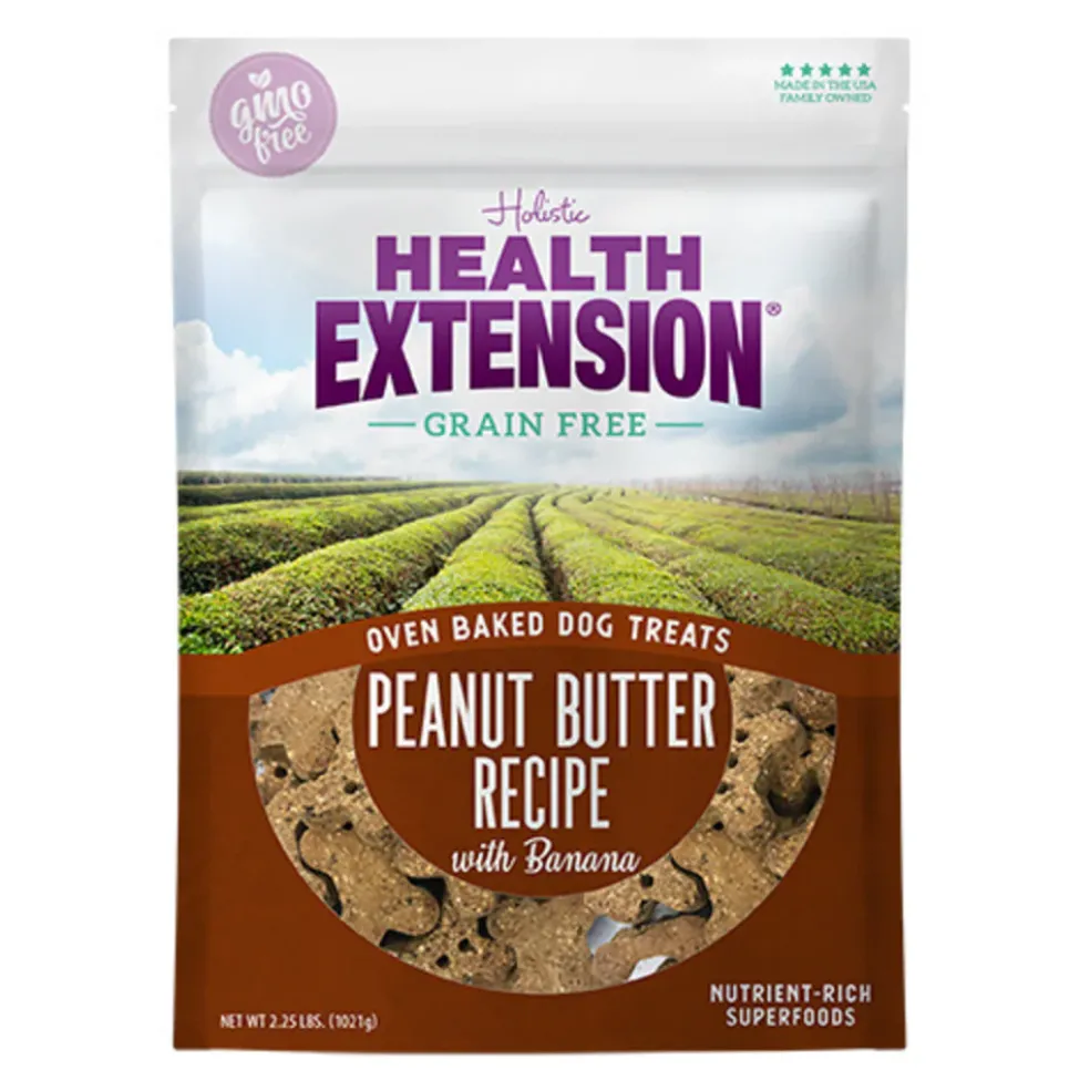 Health Extension Oven Baked Dog Treats Peanut Butter Recipe with Banana