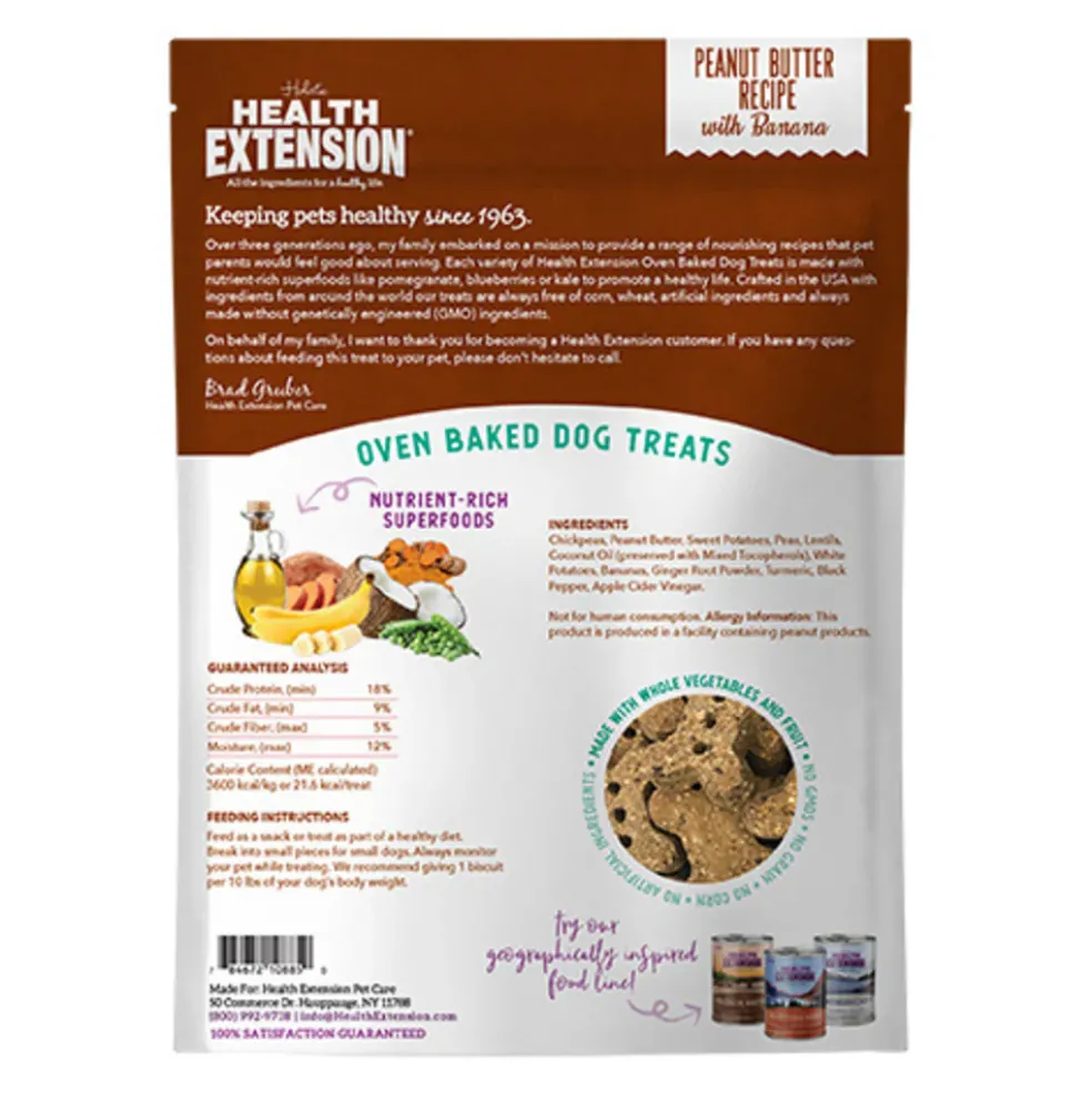 Health Extension Oven Baked Dog Treats Peanut Butter Recipe with Banana