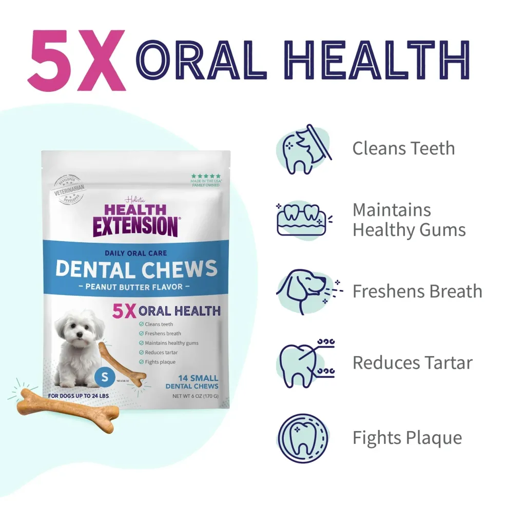 Health Extension Peanut Butter Flavor Dental Chews For Dogs