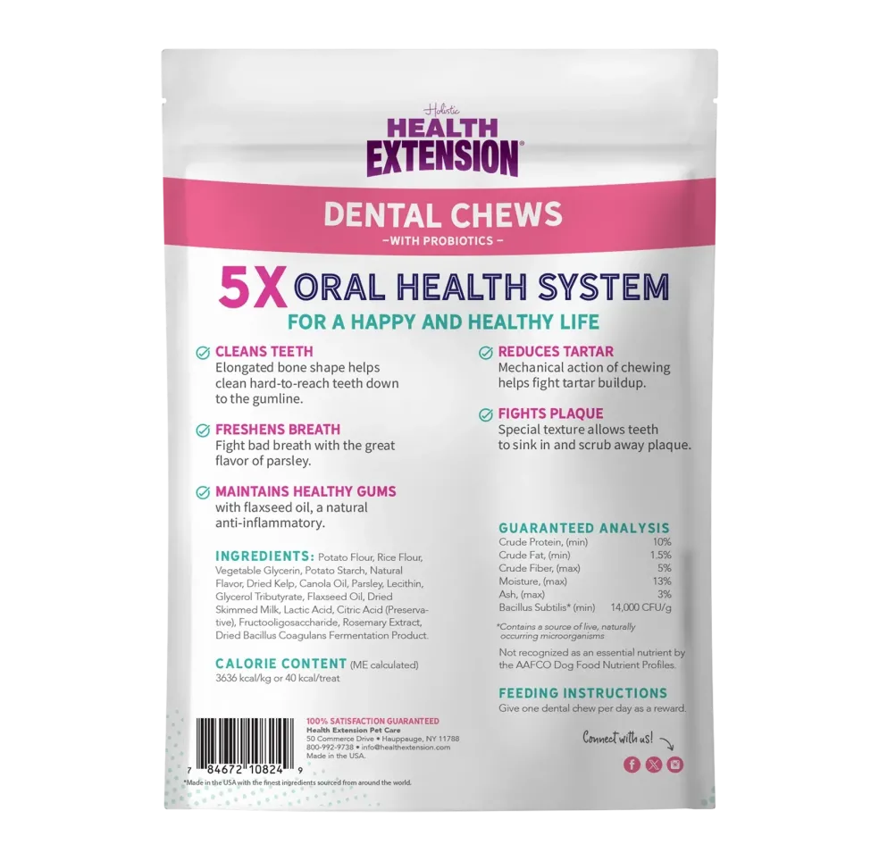 Health Extension Probiotic Dental Chews For Dogs