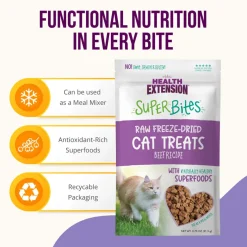 Health Extension SuperBites Freeze-Dried Raw Beef Recipe Cat Treats, 0.75-oz