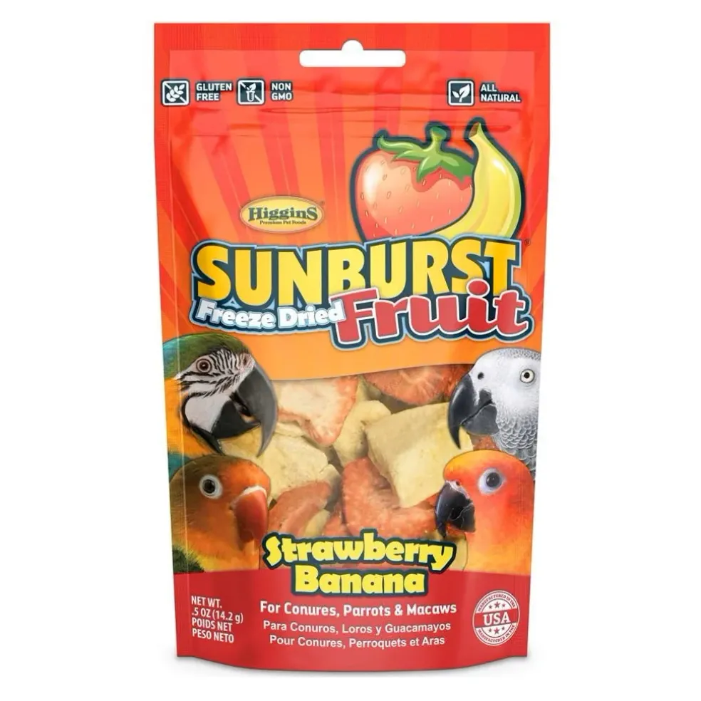Higgins Sunburst Freeze Dried Fruit Strawberry Banana Treats For Birds 0.5 oz
