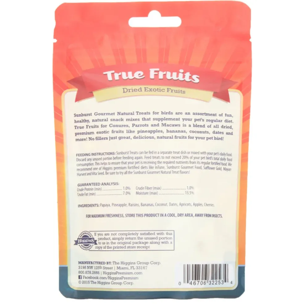 Higgins Sunburst True Fruits Treats For Birds 5 oz