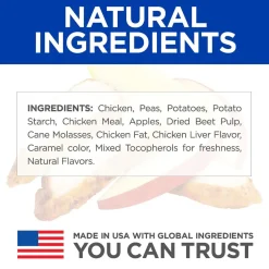 Hill's Natural Grain Free treats for dogs with Chicken & Apples, Crunchy Dog Treat, 8 oz bag