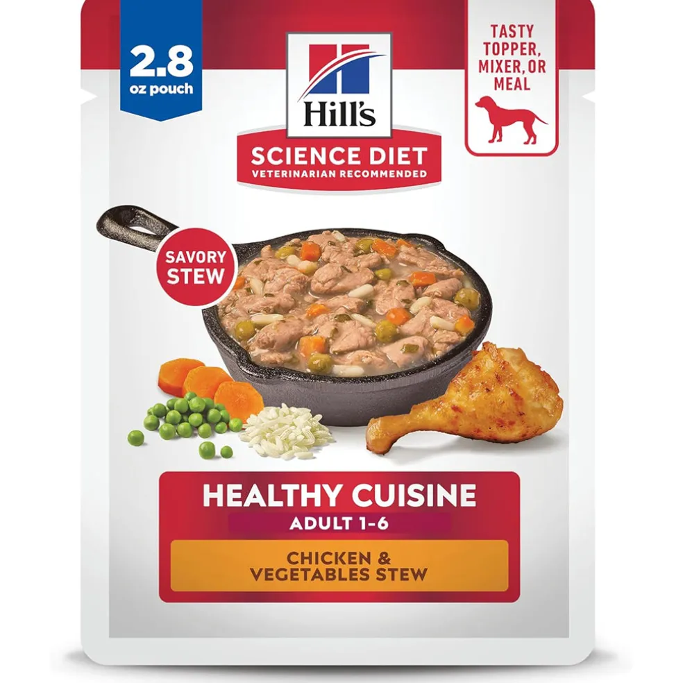 Hill's Science Diet Adult Healthy Cuisine Chicken & Vegetables Stew Wet Dog Food (2.8 oz x 24 pouches)