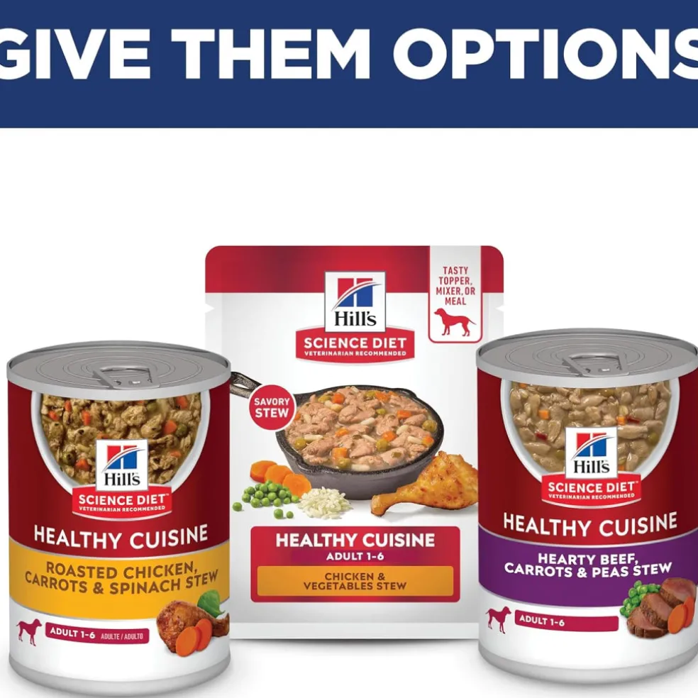 Hill's Science Diet Adult Healthy Cuisine Chicken & Vegetables Stew Wet Dog Food (2.8 oz x 24 pouches)