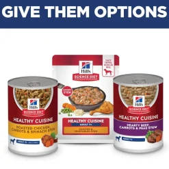 Hill's Science Diet Adult 7+ Healthy Cuisine Chicken & Vegetables Stew Wet Dog Food (2.8 oz x 24 pouches)