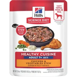 Hill's Science Diet Adult 7+ Healthy Cuisine Chicken & Vegetables Stew Wet Dog Food (2.8 oz x 24 pouches)