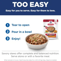 Hill's Science Diet Adult 7+ Healthy Cuisine Chicken & Vegetables Stew Wet Dog Food (2.8 oz x 24 pouches)