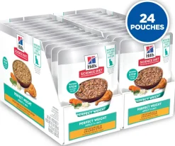 Hill's Science Diet Adult Perfect Weight Vegetables & Chicken Stew Recipe Wet Food For Cats (2.8 oz x 24 pouches)