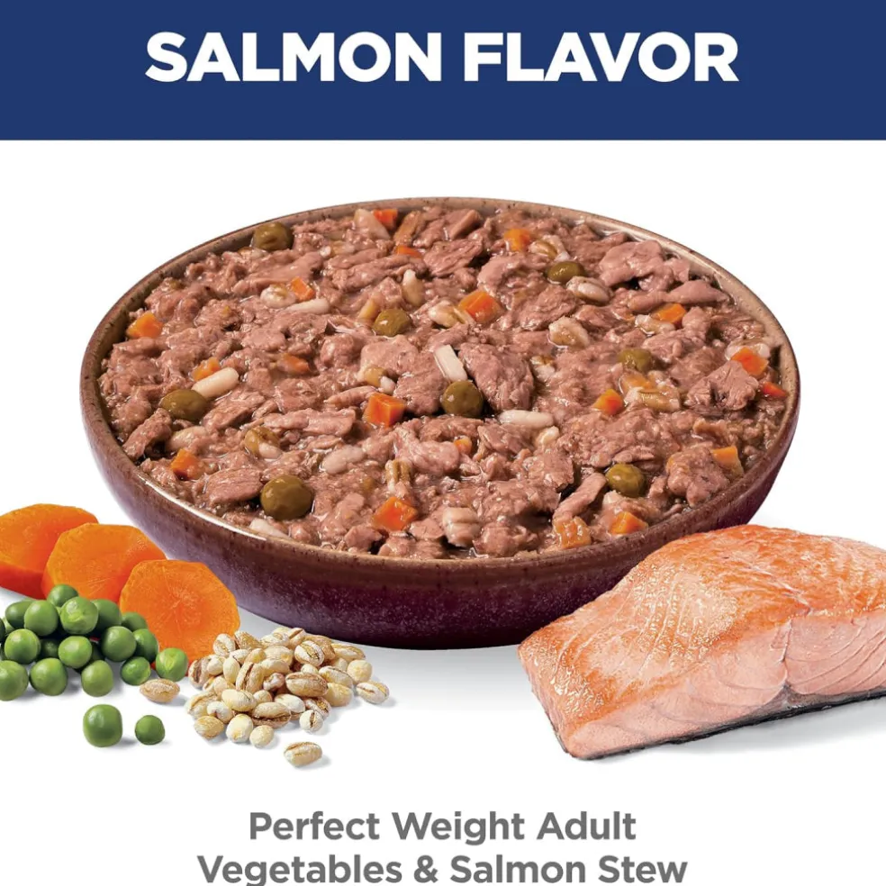 Hill's Science Diet Adult Perfect Weight Vegetables & Salmon Stew Wet Dog Food (2.8 oz x 24 pouches)