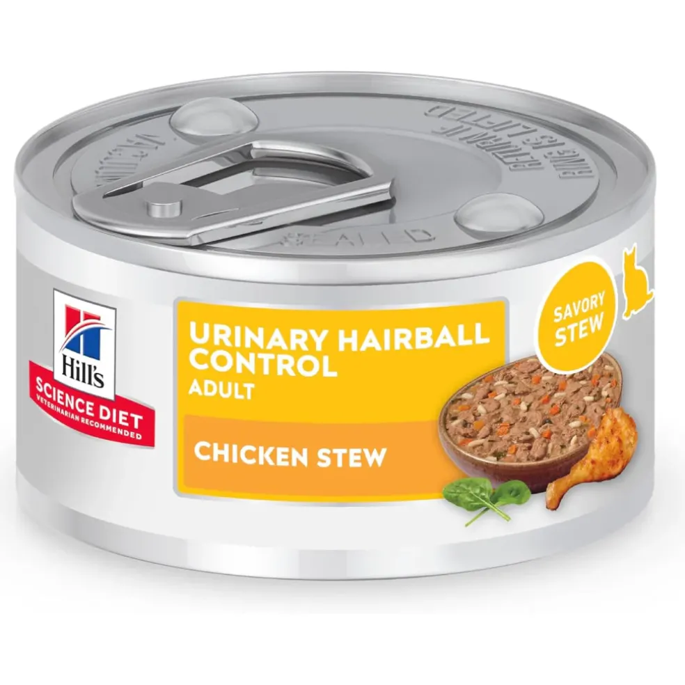Hill's Science Diet Adult Urinary & Hairball Control Chicken & Vegetable Stew Recipe Wet Cat Food (2.9oz x 24 cans)