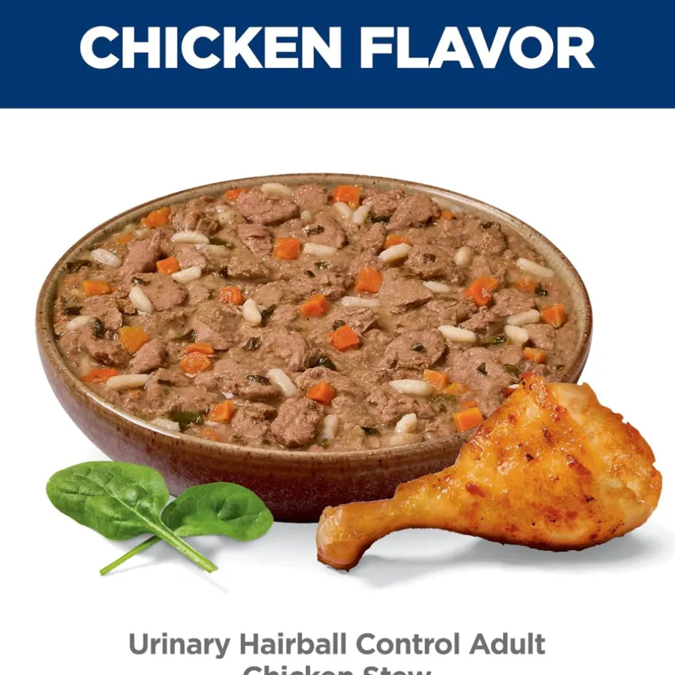 Hill's Science Diet Adult Urinary & Hairball Control Chicken & Vegetable Stew Recipe Wet Cat Food (2.9oz x 24 cans)
