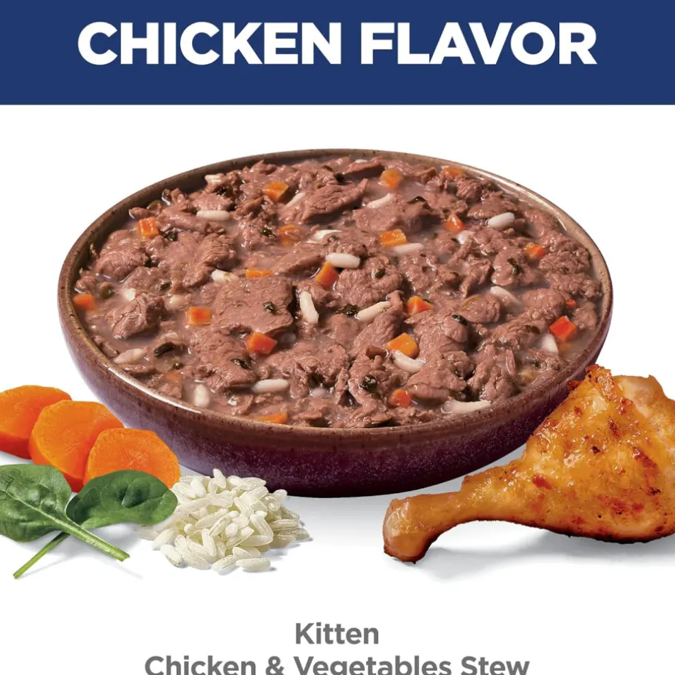 Hill's Science Diet Kitten Chicken & Vegetables Stew Wet Cat Food (2.8 oz x 24 pouches)