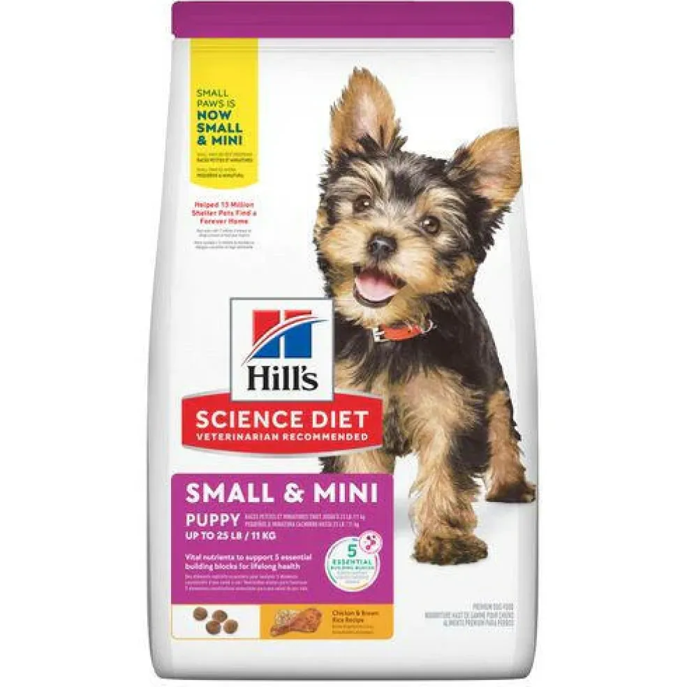Hill's Science Diet Puppy Small & Mini Chicken Meal & Brown Rice Recipe Dry Dog Food, 4.5 lb bag