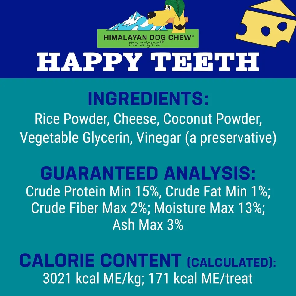 Himalayan Pet Supply Happy Teeth Himalayan Cheese Dental Treat For Dogs (2 chews)