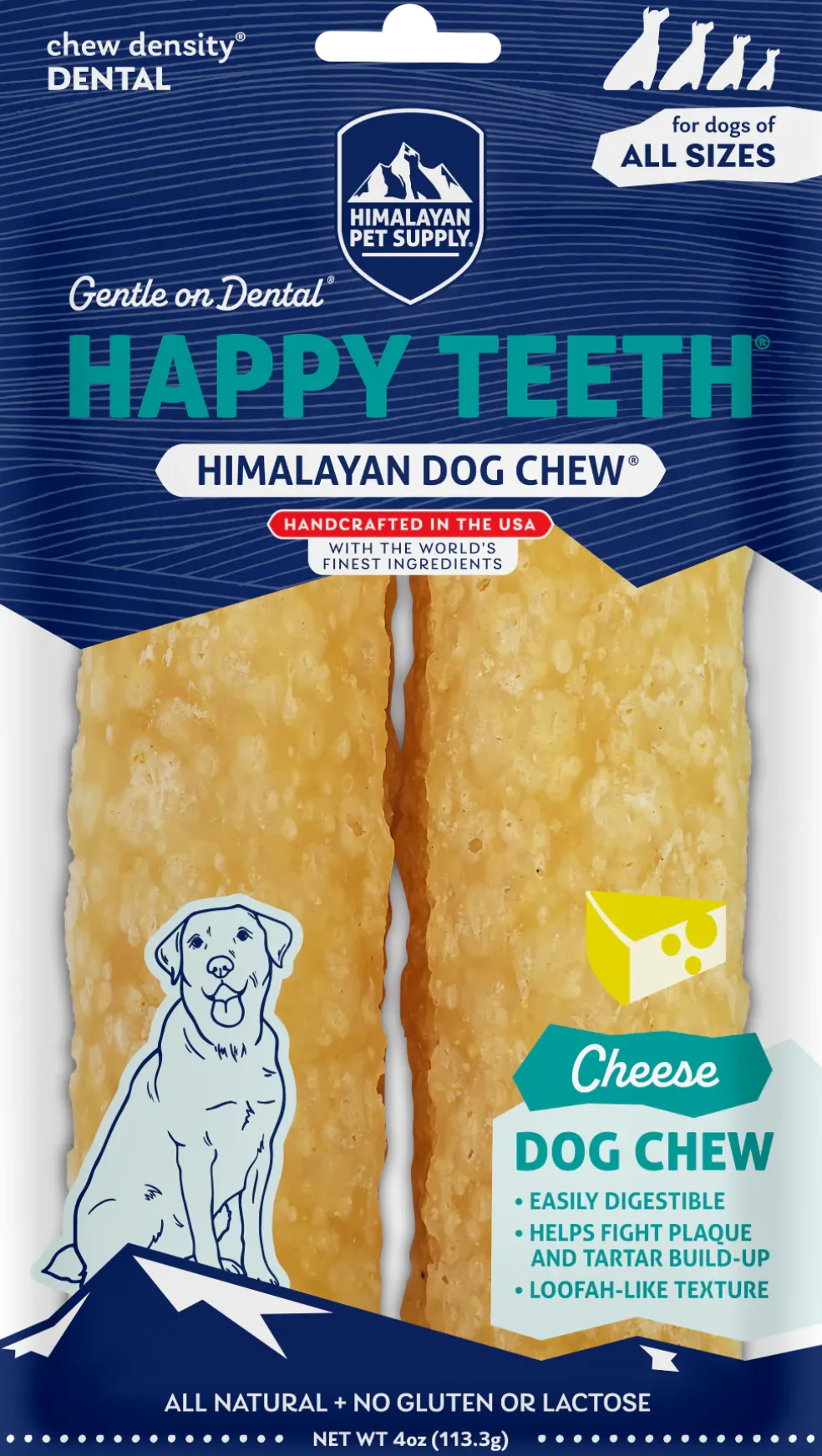 Himalayan Pet Supply Happy Teeth Himalayan Cheese Dental Treat For Dogs (2 chews)