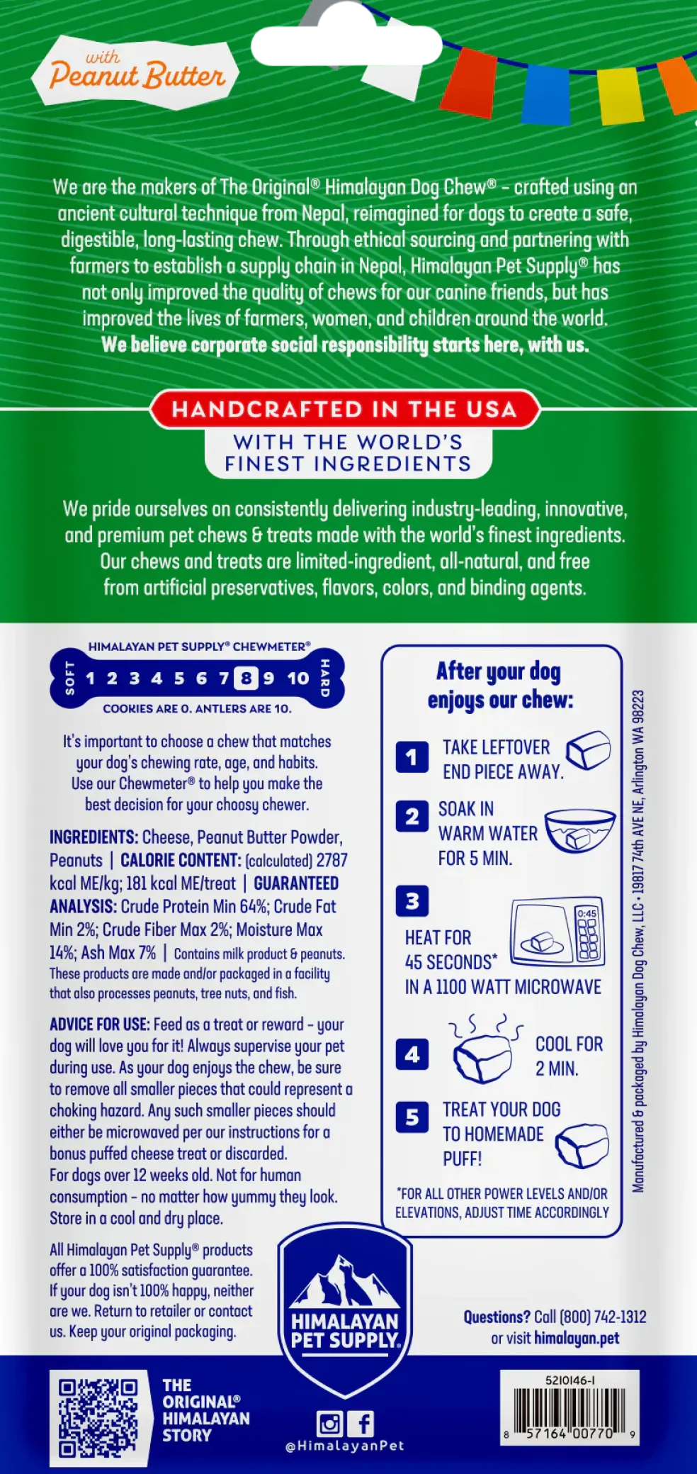 Himalayan Pet Supply Himalayan Dog Chew with Peanut Butter