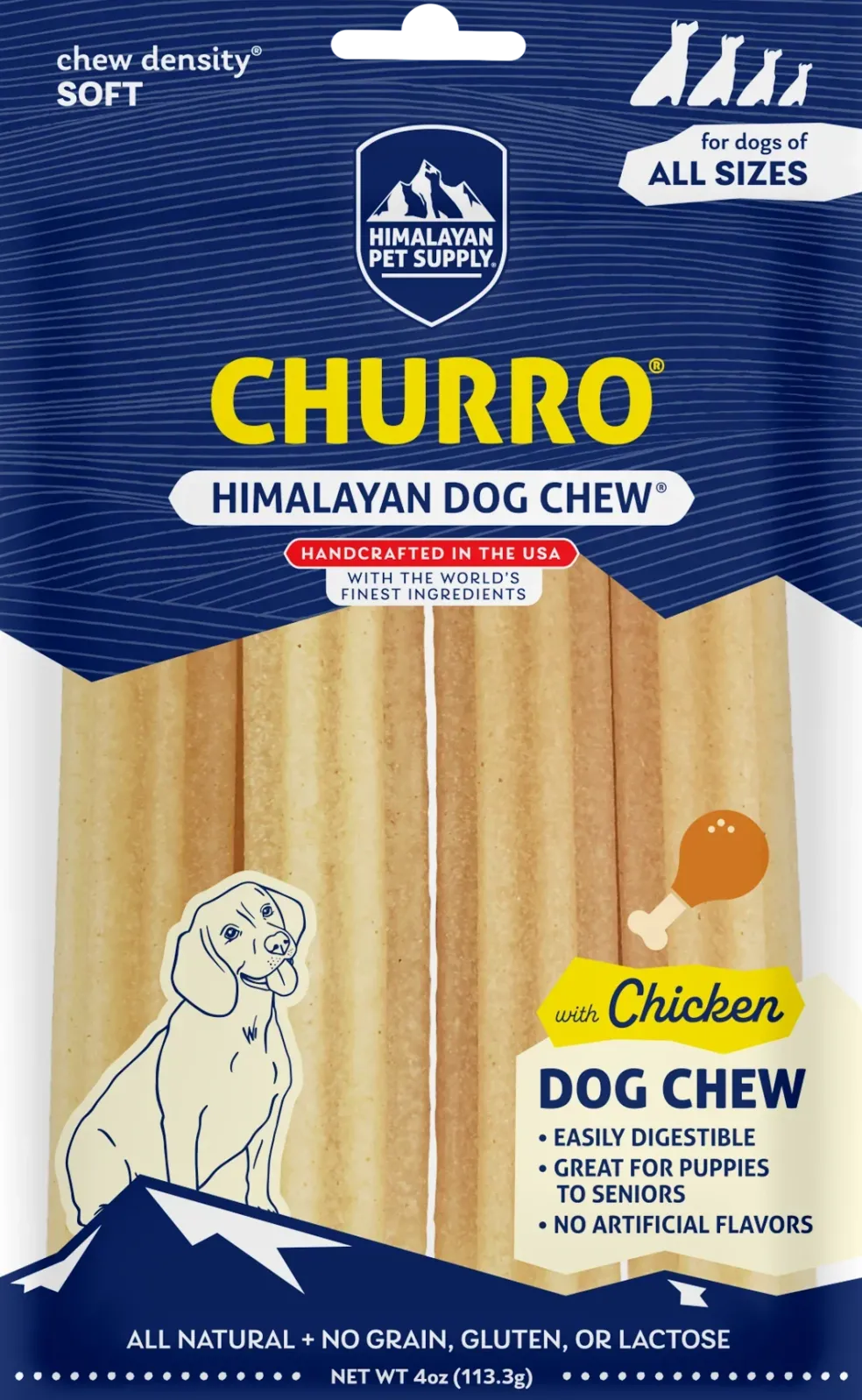 Himalayan Pet Supply yakyCHURRO with Chicken Dog Chews (4 ct)