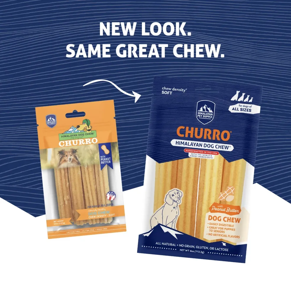 Himalayan Pet Supply yakyCHURRO with Peanut Butter Dog Chews (4 ct)