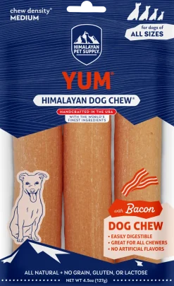 Himalayan Pet Supply yakyYUM with Bacon Dog Chews (4 ct)