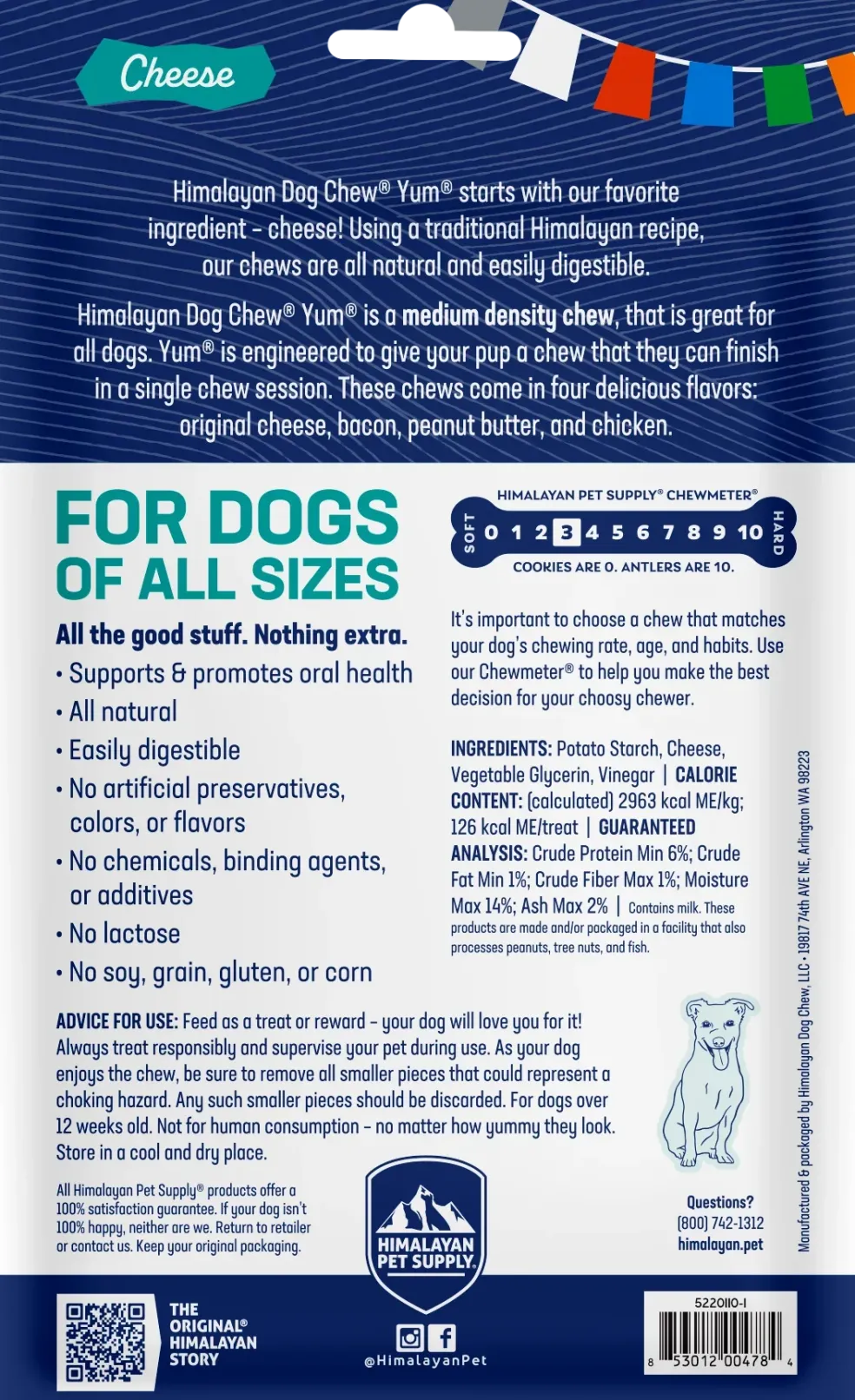Himalayan Pet Supply yakyYUM Cheese Dog Chews (4 ct)