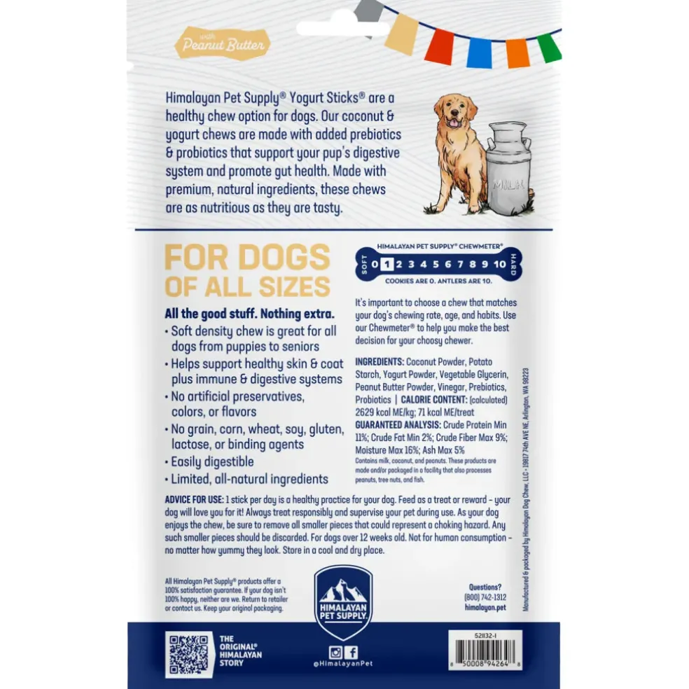 Himalayan Pet Supply Yogurt Sticks Peanut Butter Flavor Treats For Dogs (4.8 oz)