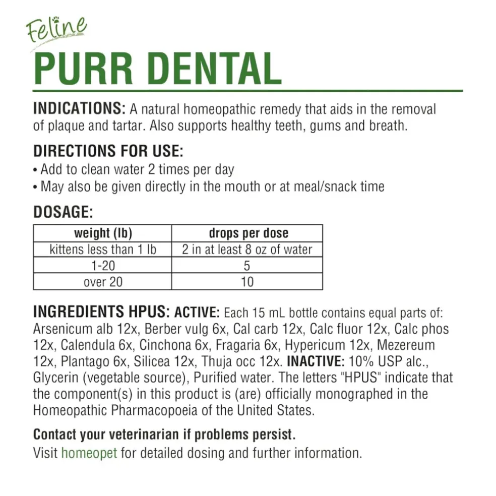 HomeoPet Feline Purr Dental for Cats (15 ml)