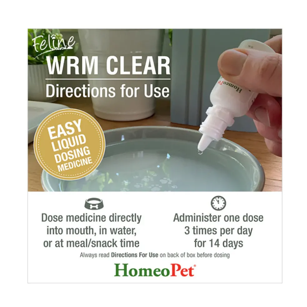 HomeoPet Feline WRM Clear For Cats (15 ml)