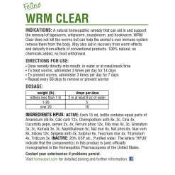 HomeoPet Feline WRM Clear For Cats (15 ml)