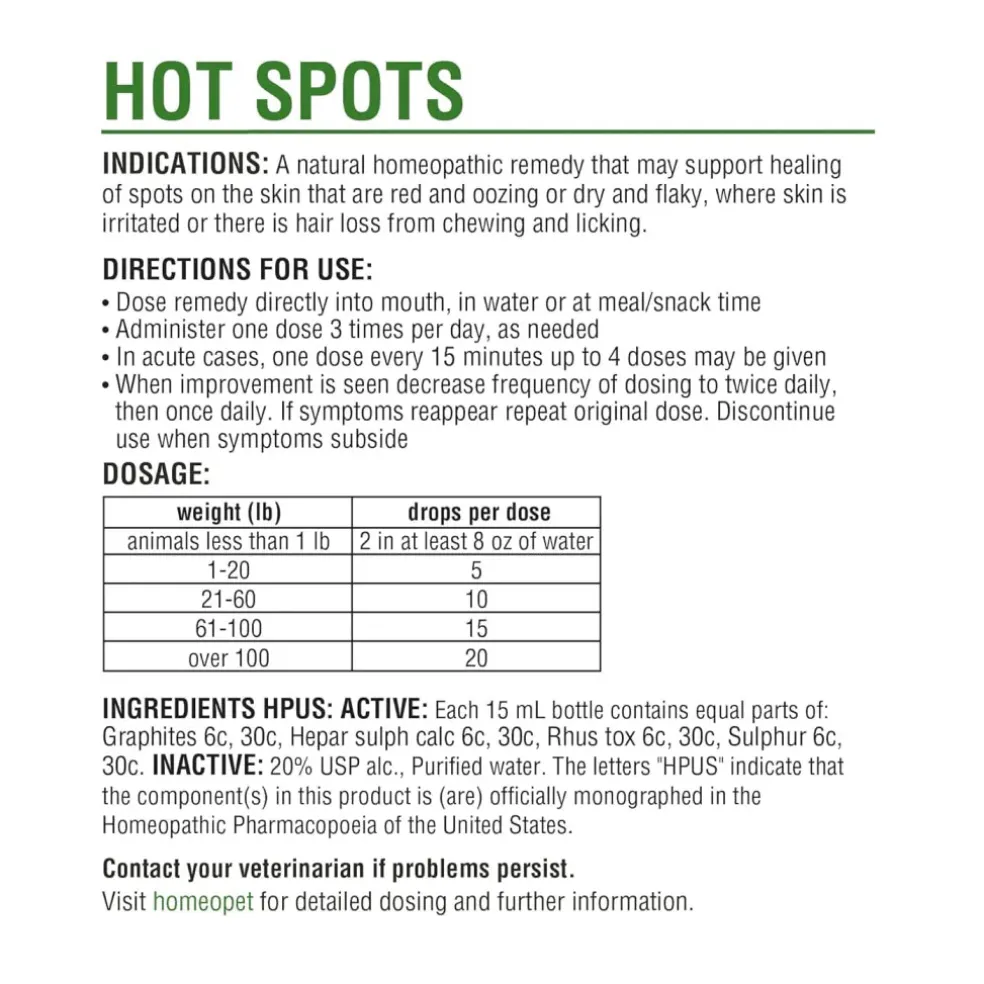 HomeoPet Hot Spots For Pets (15 ml)