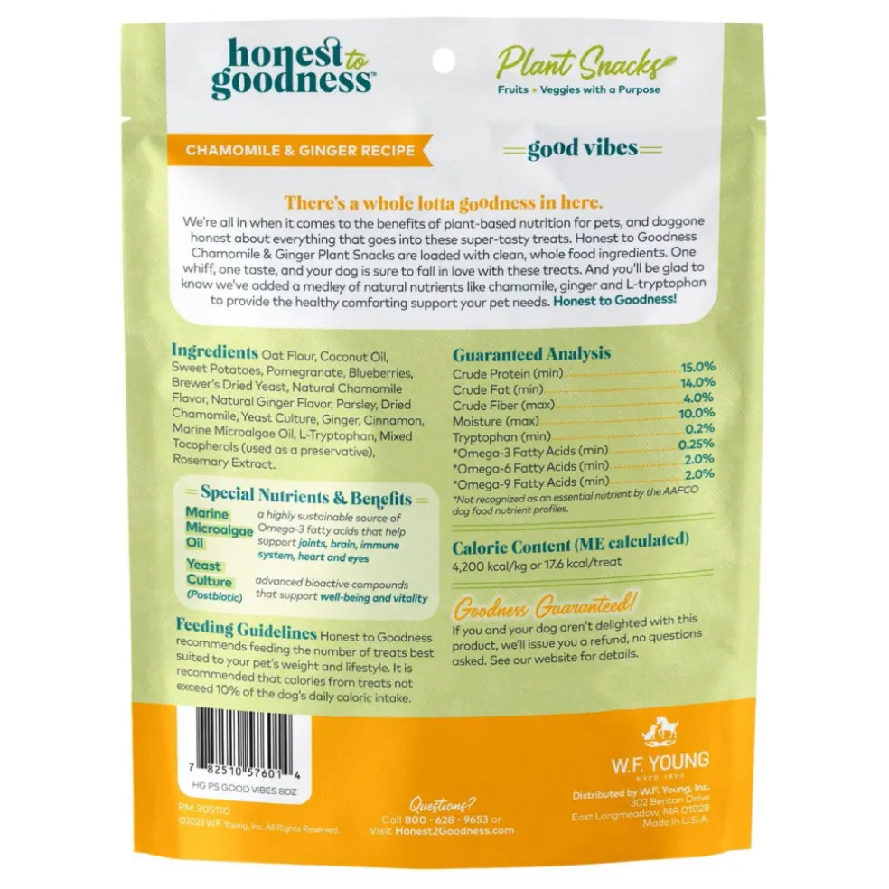 Honest To Goodness Good Vibes Chamomile & Ginger Recipe Comforting Treats For Dogs (8 oz)