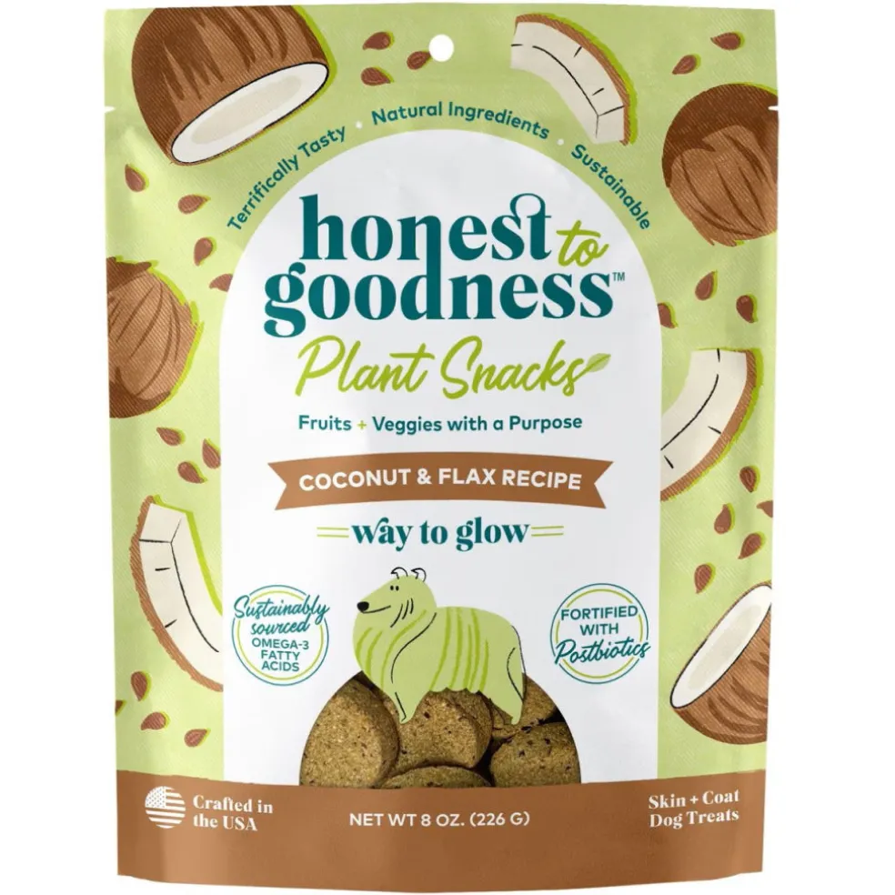 Honest To Goodness Way to Glow Coconut & Flax Recipe Skin & Coat Treats For Dogs (8 oz)