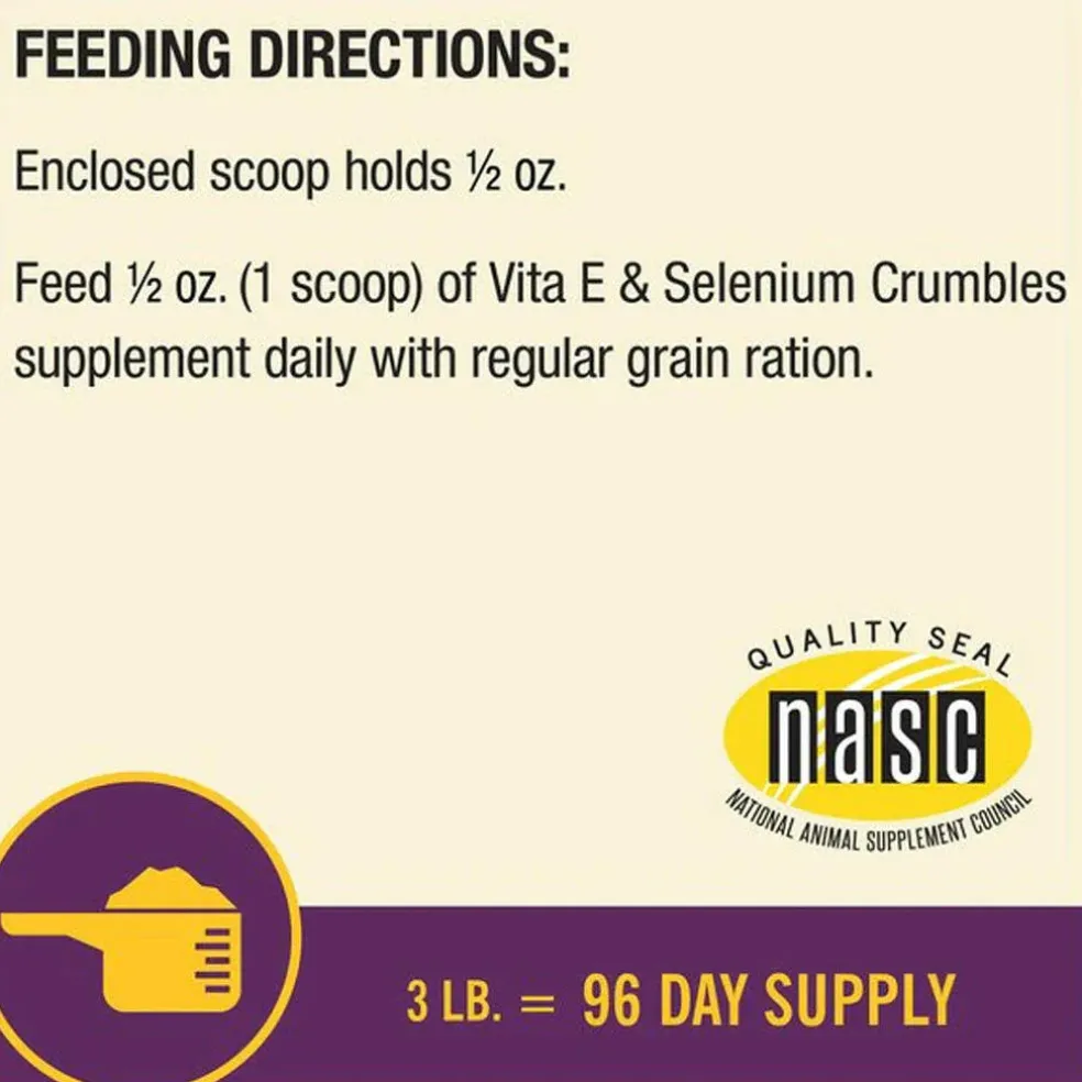 Horse Health Products Vitamin-E & Selenium Crumbles Horse Supplement