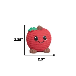 HuggleHounds Sweet Cheeks Foodies Apple Ruff-Tex Latex Squeaky Dog Toy