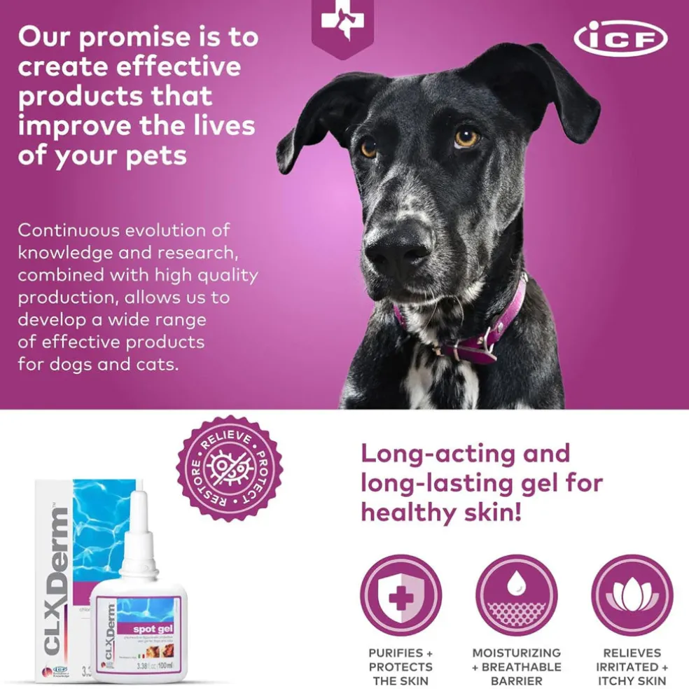 ICF CLXDerm Spot-on Gel for Dogs & Cats, 100-ml