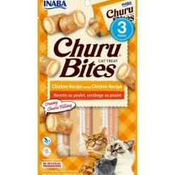Inaba Churu Bites Chicken Recipe Wraps Chicken Recipe Cat Treats, 0.35-oz X 3