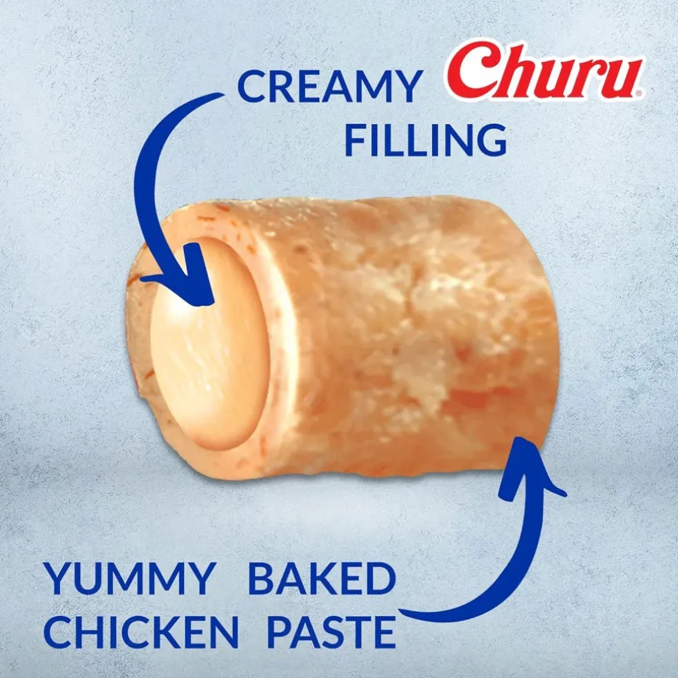 Inaba Churu Bites Chicken Recipe wraps Tuna with Salmon Recipe Cat Treats, 0.35-oz X 3