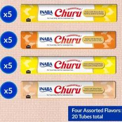 Inaba Churu Chicken & Beef Variety Pack Grain-Free Lickable Treat for Cats, 20 count box