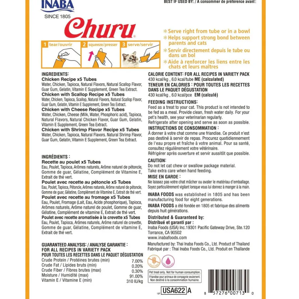 Inaba Churu Chicken Variety Pack Grain-Free Lickable Treat for Cats