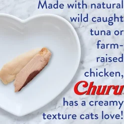 Inaba Churu Chicken with Cheese Puree Grain-Free Lickable Treat for Cats, 0.5-oz x 4-tubes
