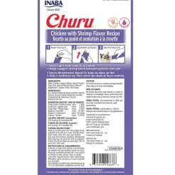 Inaba Churu Chicken with Shrimp Puree Grain-Free Lickable Treat for Cats, 0.5-oz x 4-tubes
