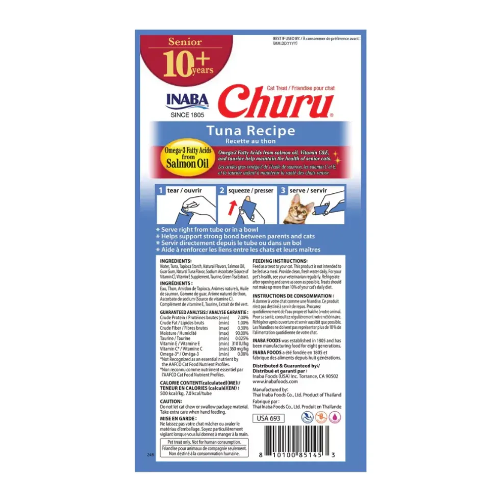 Inaba Churu for Senior 10+ Lickable Cat Treats (0.5-oz tube)